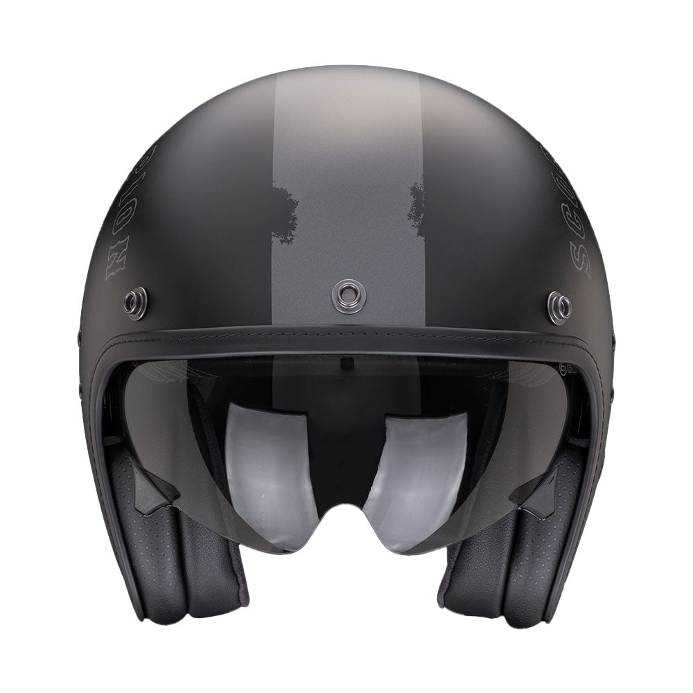 CASCO SCORPION BELFAST EVO SPADE NEGRO MATE-PLATA Imagen secundaria del producto