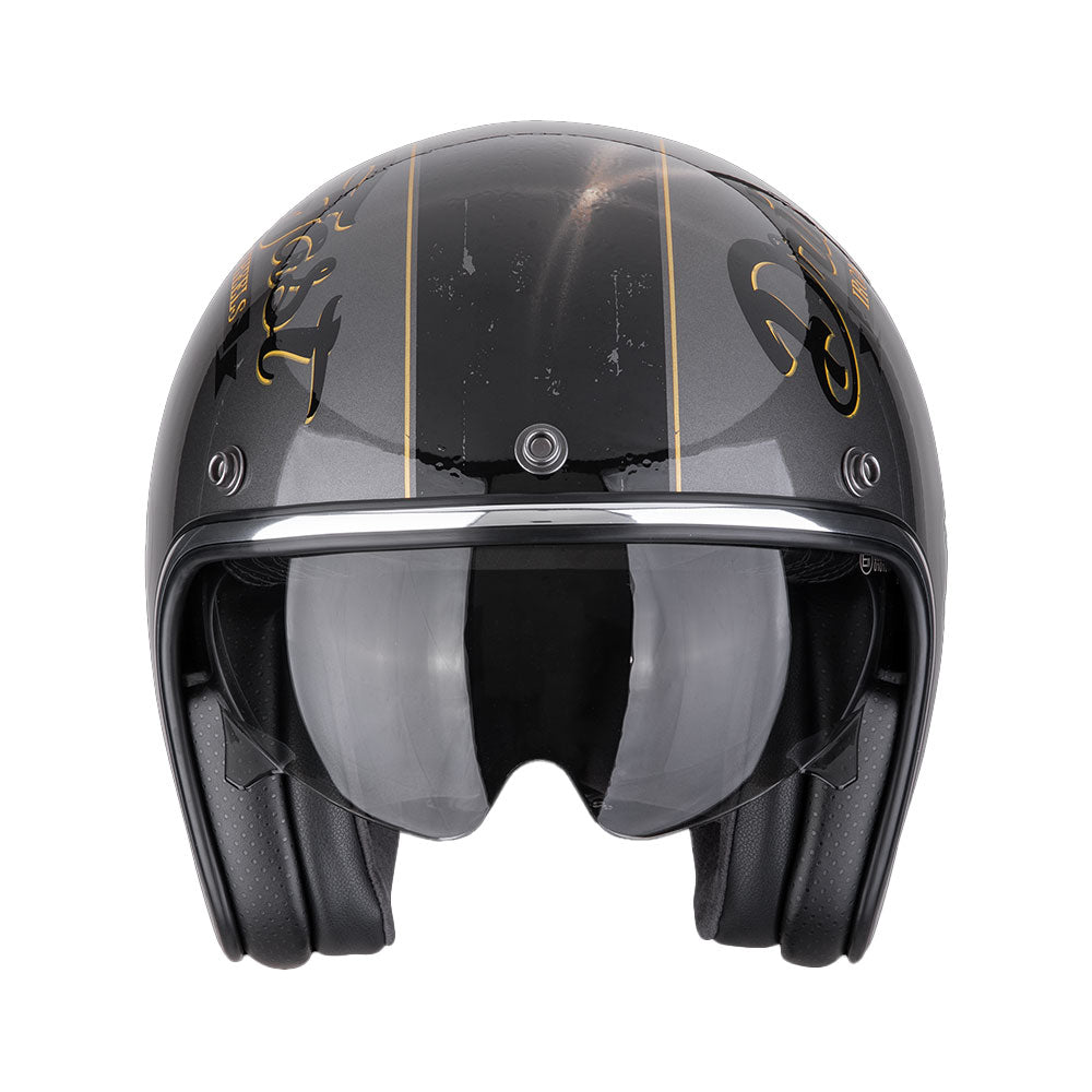 CASCO SCORPION BELFAST EVO DRIVE Fast PLATA-NEGRO-ORO