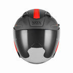 Casco Jet NOX N130 Ekto, Negro Mate/Rojo