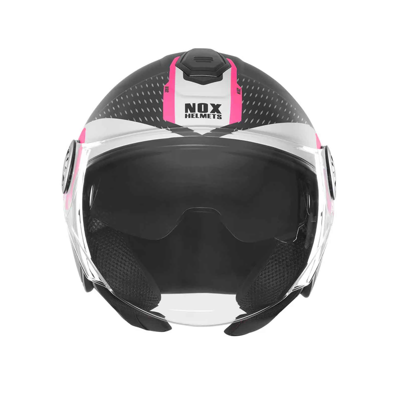 Casco jet NOX N182 Round Negro Mate / Rosa Imagen secundaria del producto