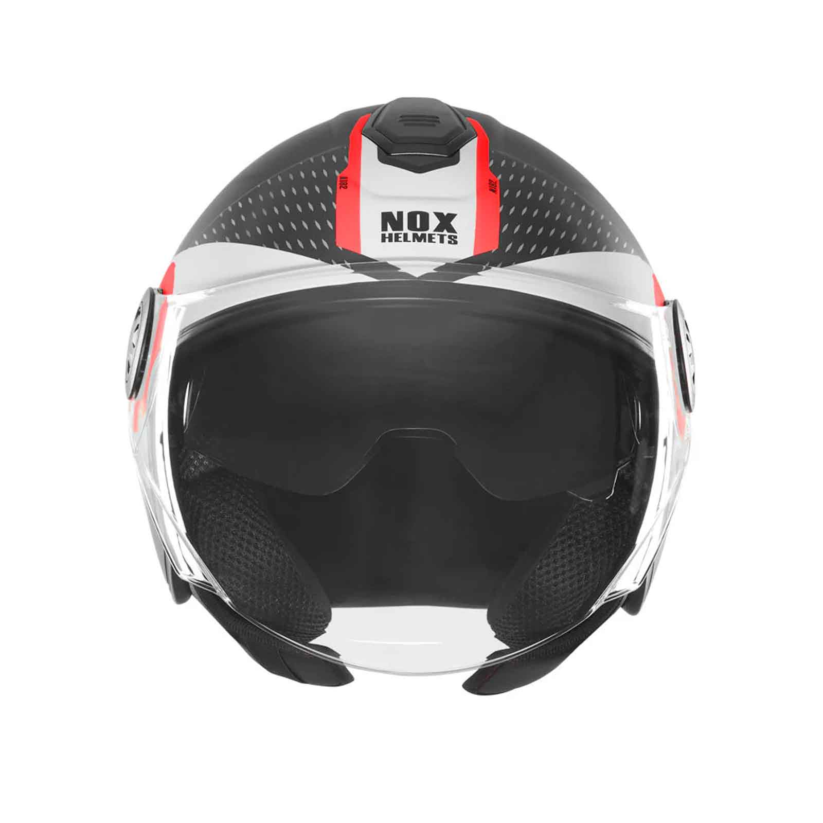 NOX N182 Casco Jet Redondo Negro Mate / Rojo Imagen secundaria del producto