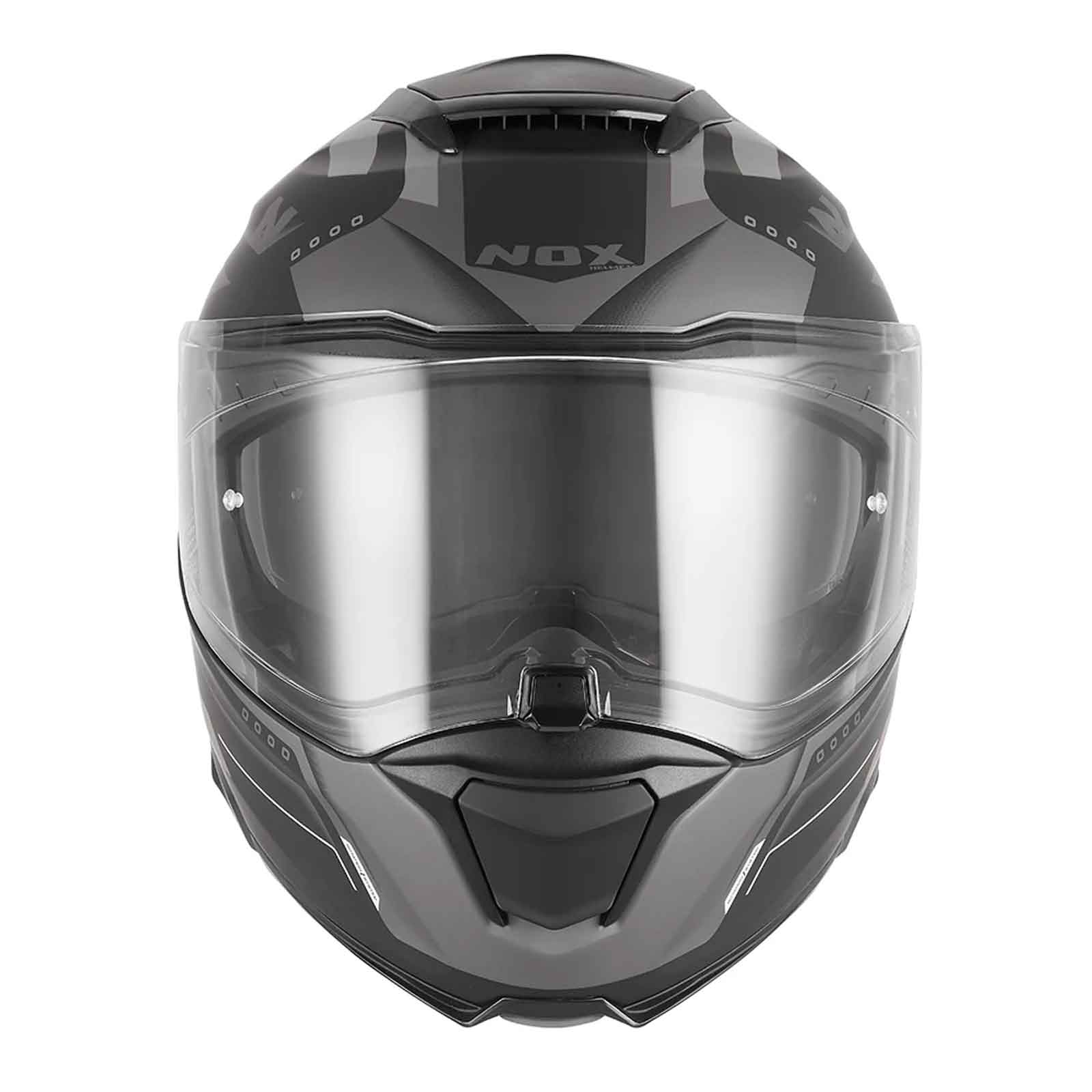 Casco Modular NOX  N967 Conquer Plateado / Negro