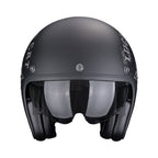 CASCO SCORPION BELFAST EVO HANGAR NEGRO MATE-PLATA