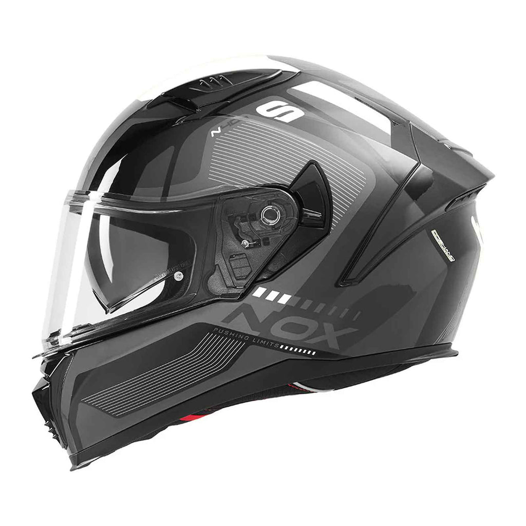 CASCO INTEGRAL NOX MENTOR N402 NEGRO BLANCO
