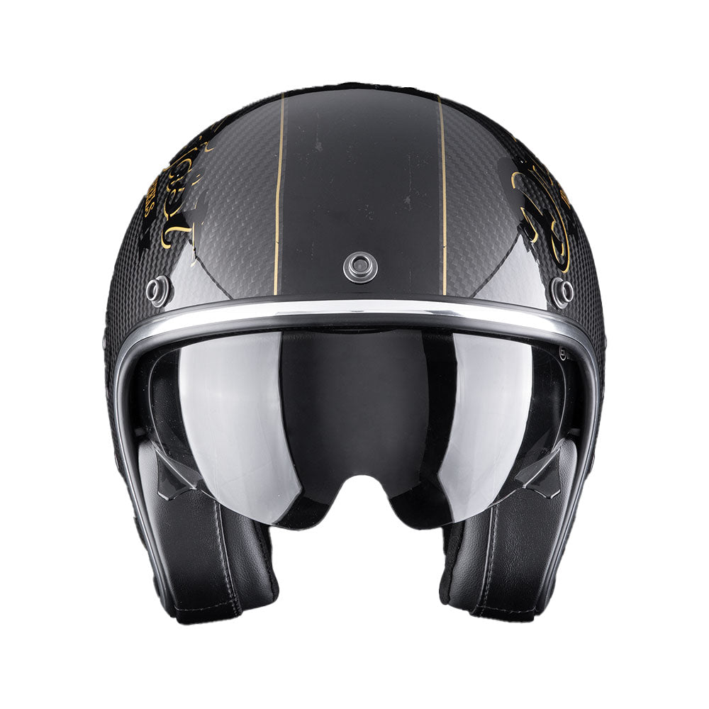 CASCO SCORPION BELFAST EVO CARBON ZIPPY NEGRO-DORADO