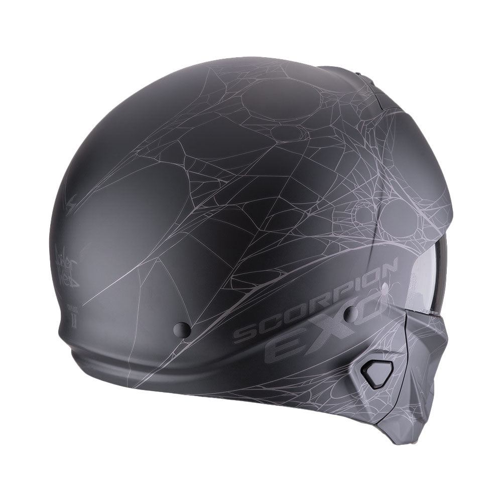 CASCO SCORPION EXO-COMBAT II SPIDERWEB NEGRO MATE-PLATA