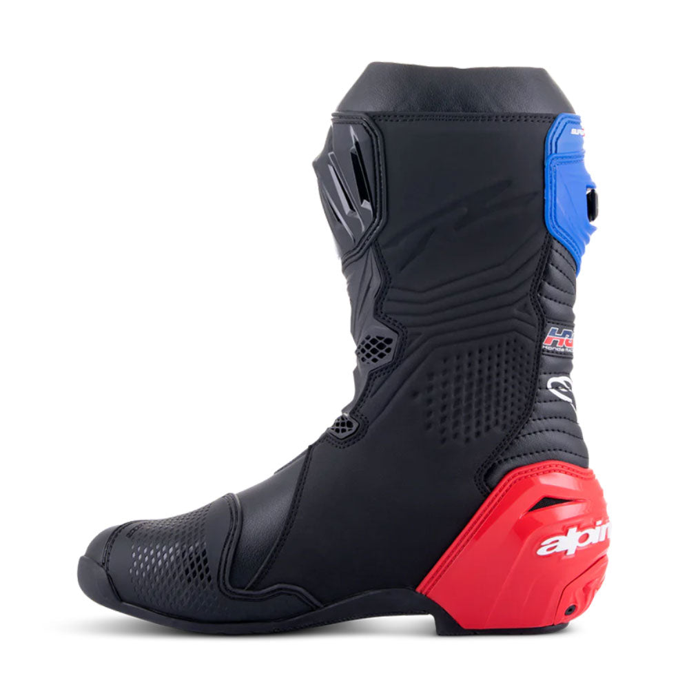 Botas Honda Supertech R Negro Rojo brillante Azul