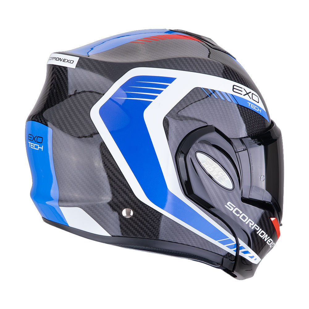 CASCO SCORPION EXO-TECH EVO CARBON COSY NEGRO-AZUL-ROJO