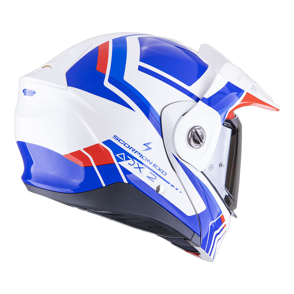 CASCO SCORPION ADX-2 LEWIS Blanco-Azul-Rojo