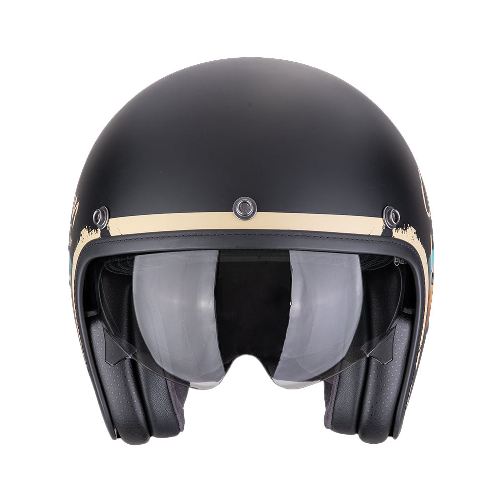 CASCO SCORPION BELFAST EVO ADONIS NEGRO MATE - BEIGE