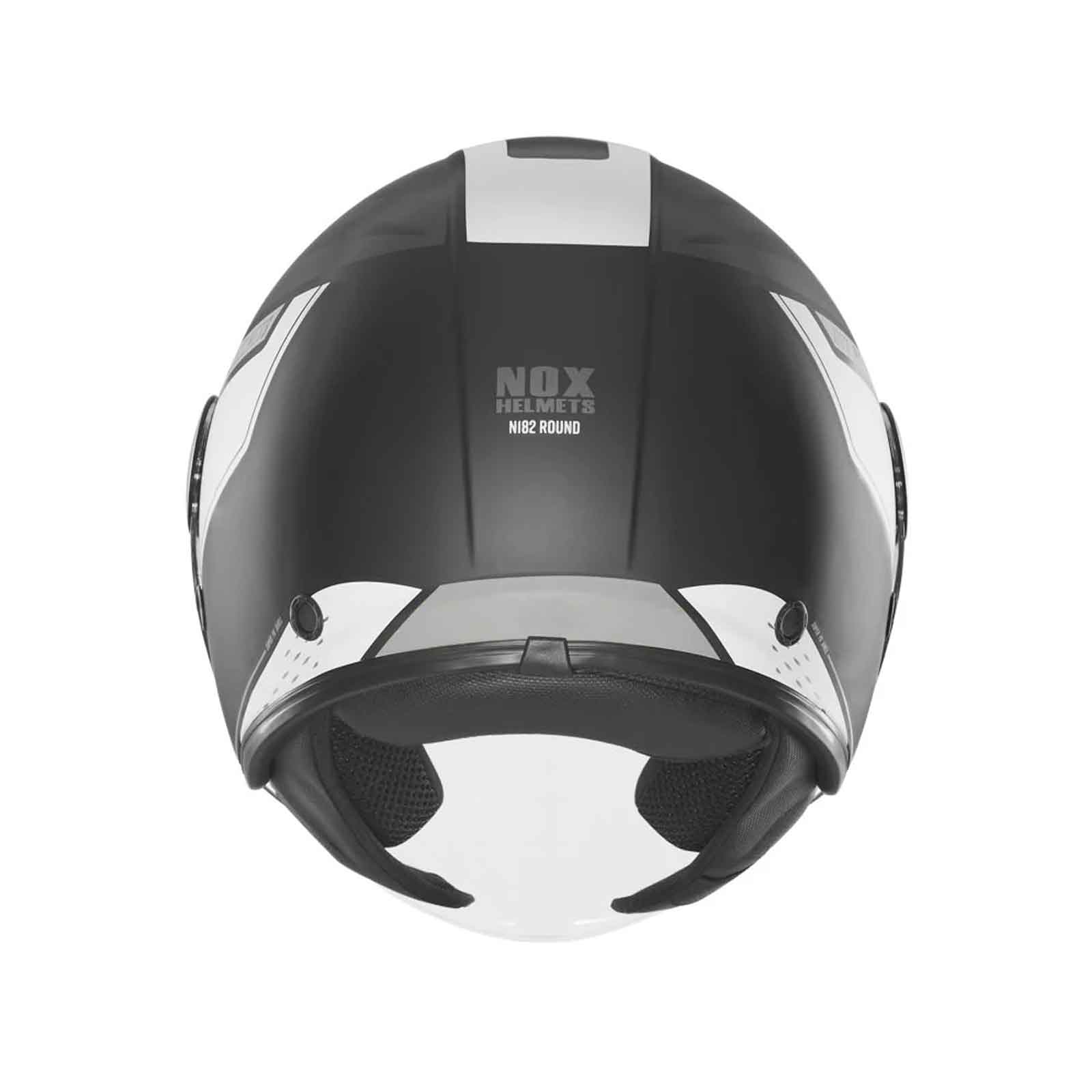 Casco jet NOX N182 Round Negro Mate / Plata