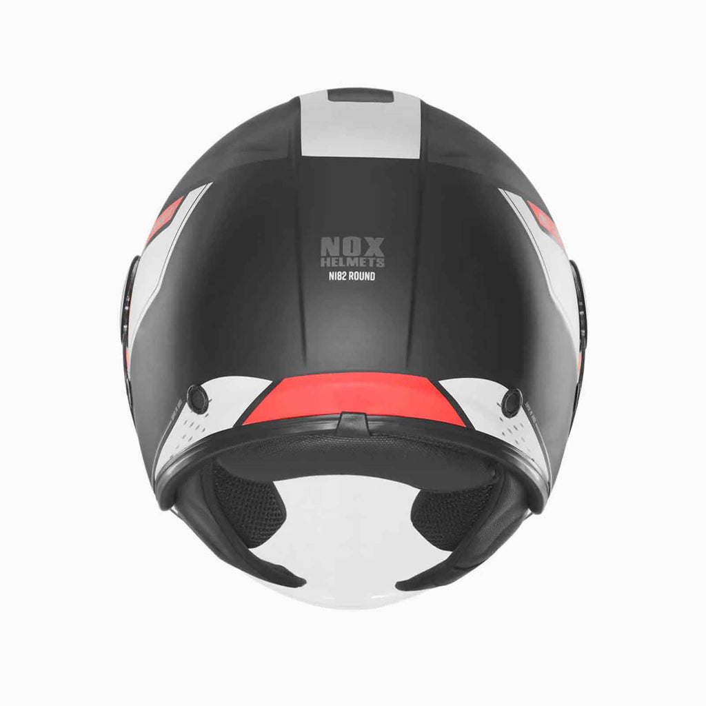 NOX N182 Casco Jet Redondo Negro Mate / Rojo