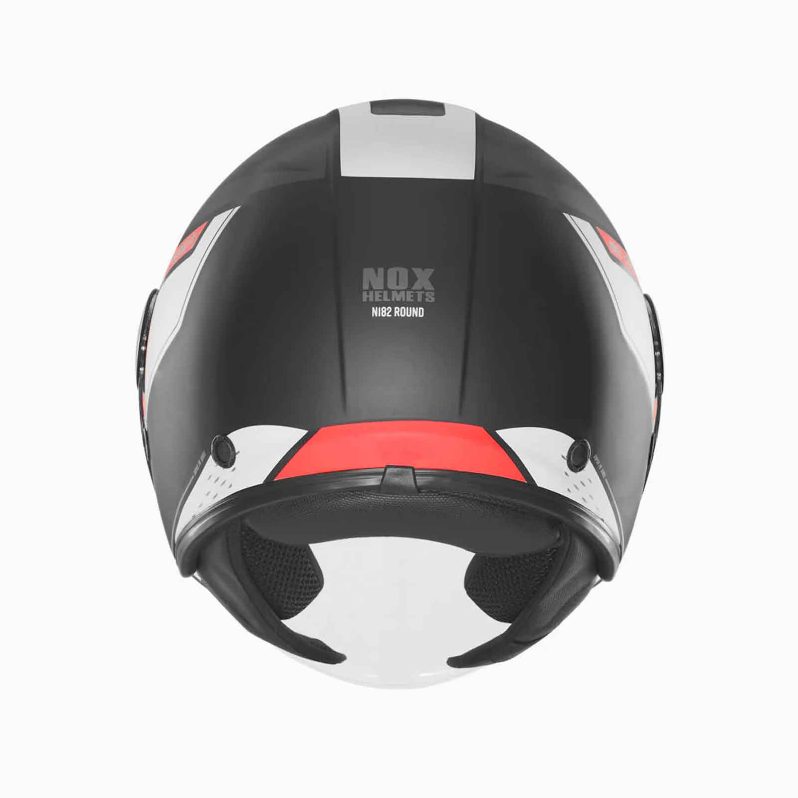 NOX N182 Casco Jet Redondo Negro Mate / Rojo