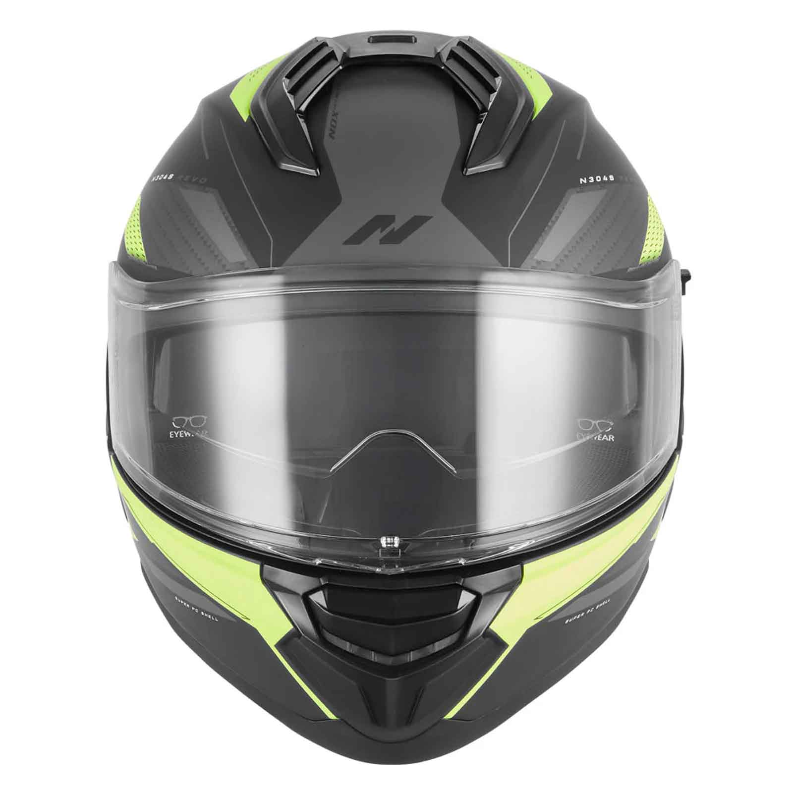 CASCO INTEGRAL REVO N304-S, NEGRO MATE Y AMARILLO