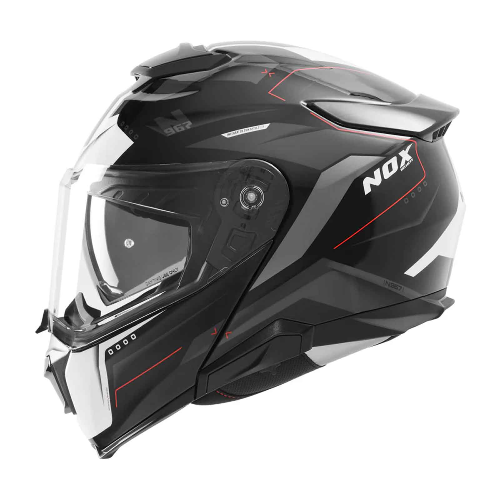Casco Modular NOX N967 Conquer  Neg / Blanco / Rojo Imagen principal del producto