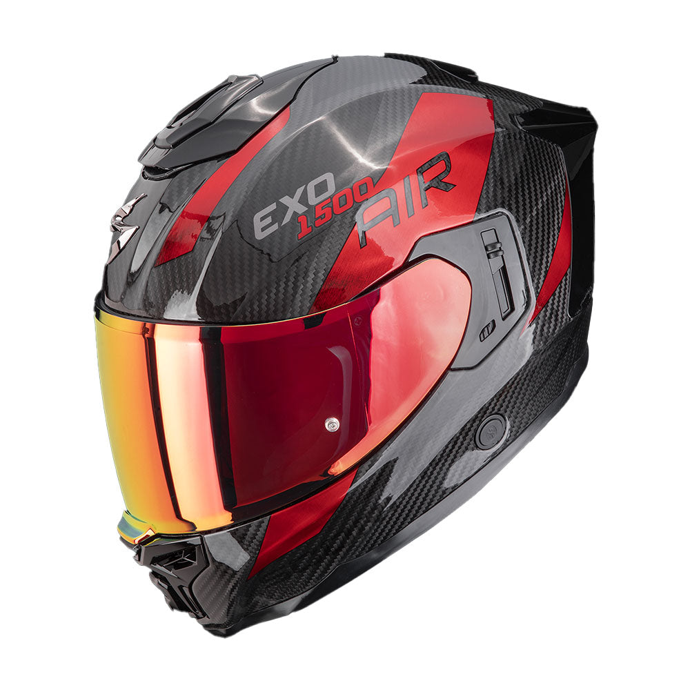 CASCO SCORPION EXO-1500 CARBON AIR PLATTED NEGRO / ROJO