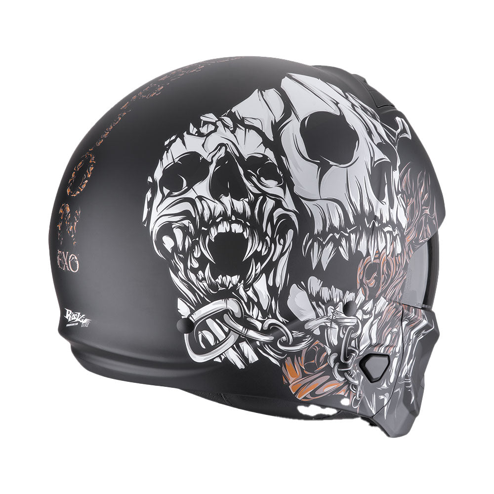 CASCO SCORPION EXO-COMBAT II GENESIS NEGRO MATE-BLANCO-ORO