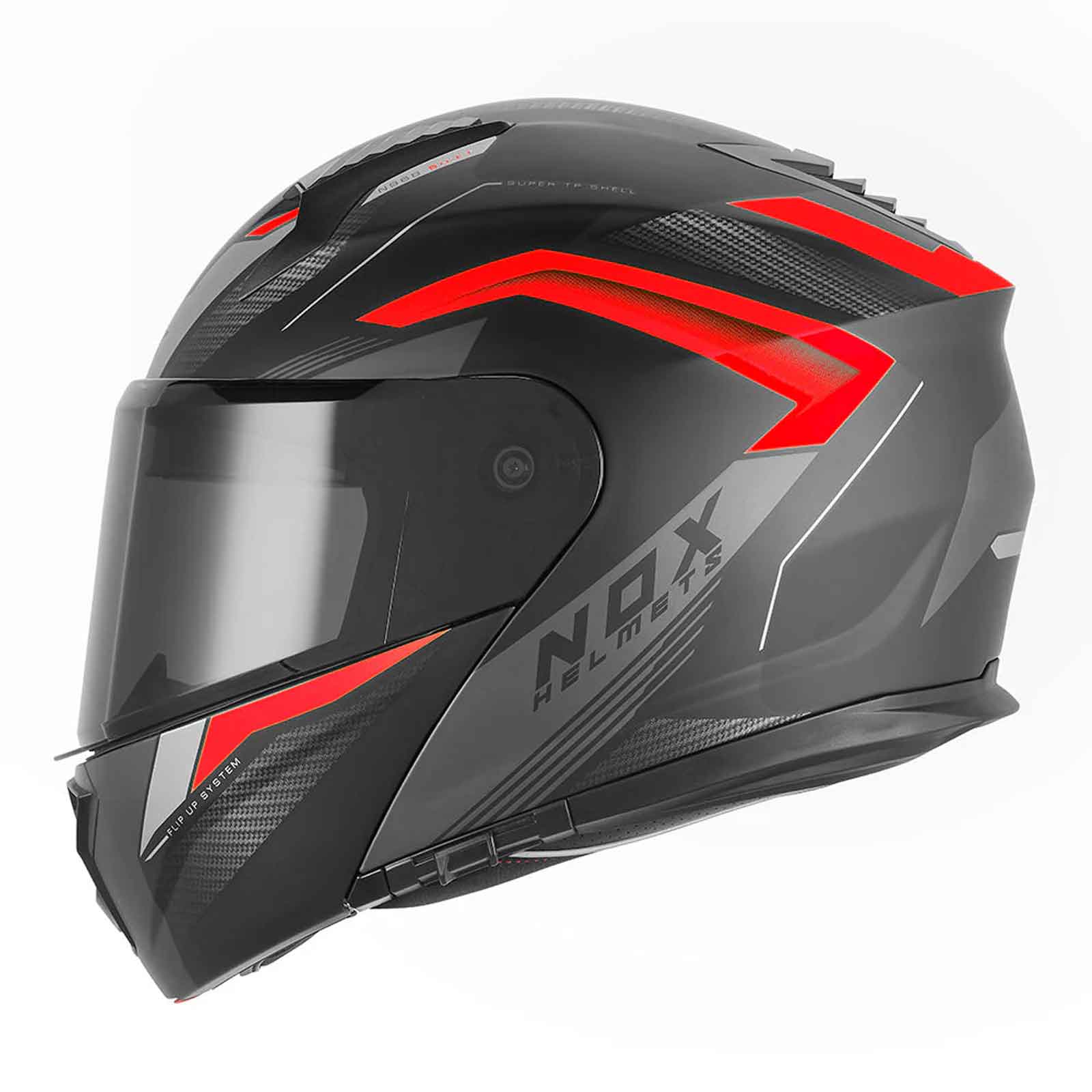 Casco Modular NOX N968 SHIFT  Rojo / Negro