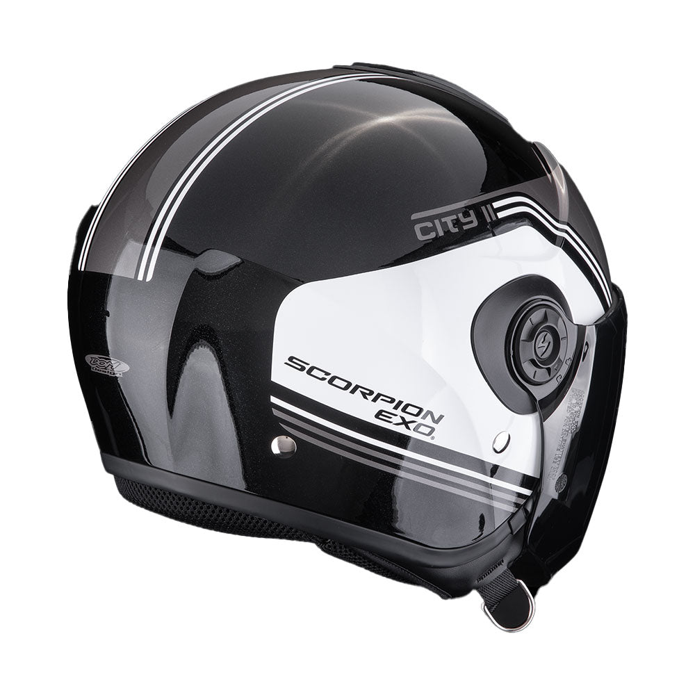 CASCO SCORPION EXO-CITY II VITA NEGRO METÁLICO-BLANCO