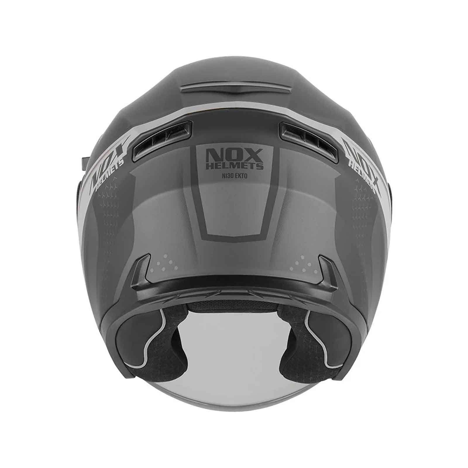Casco Jet NOX N130 Ekto, Negro Mate/Plata