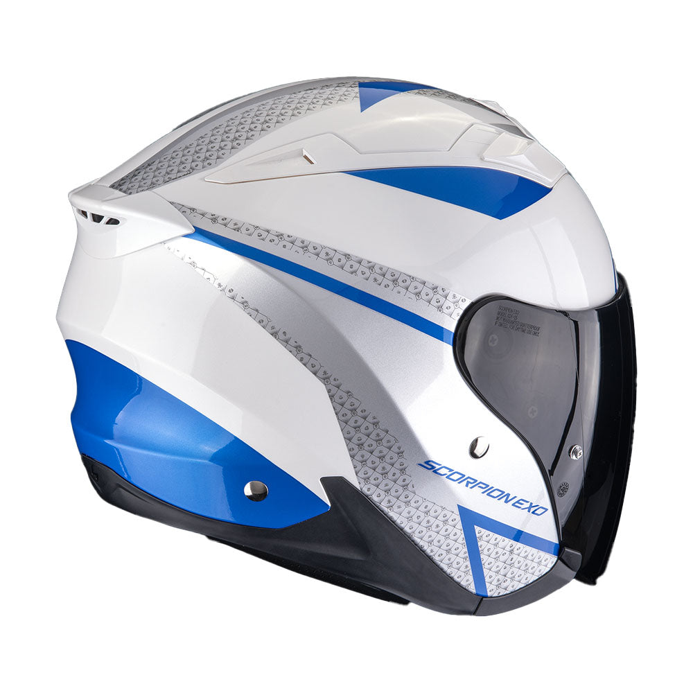 CASCO SCORPION EXO-230 LOOP BLANCO-AZUL