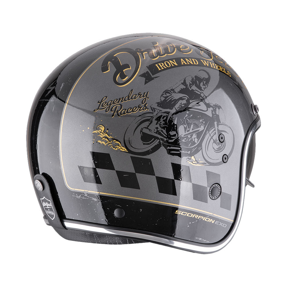CASCO SCORPION BELFAST EVO DRIVE Fast PLATA-NEGRO-ORO