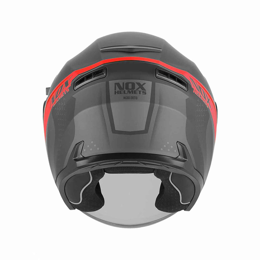 Casco Jet NOX N130 Ekto, Negro Mate/Rojo