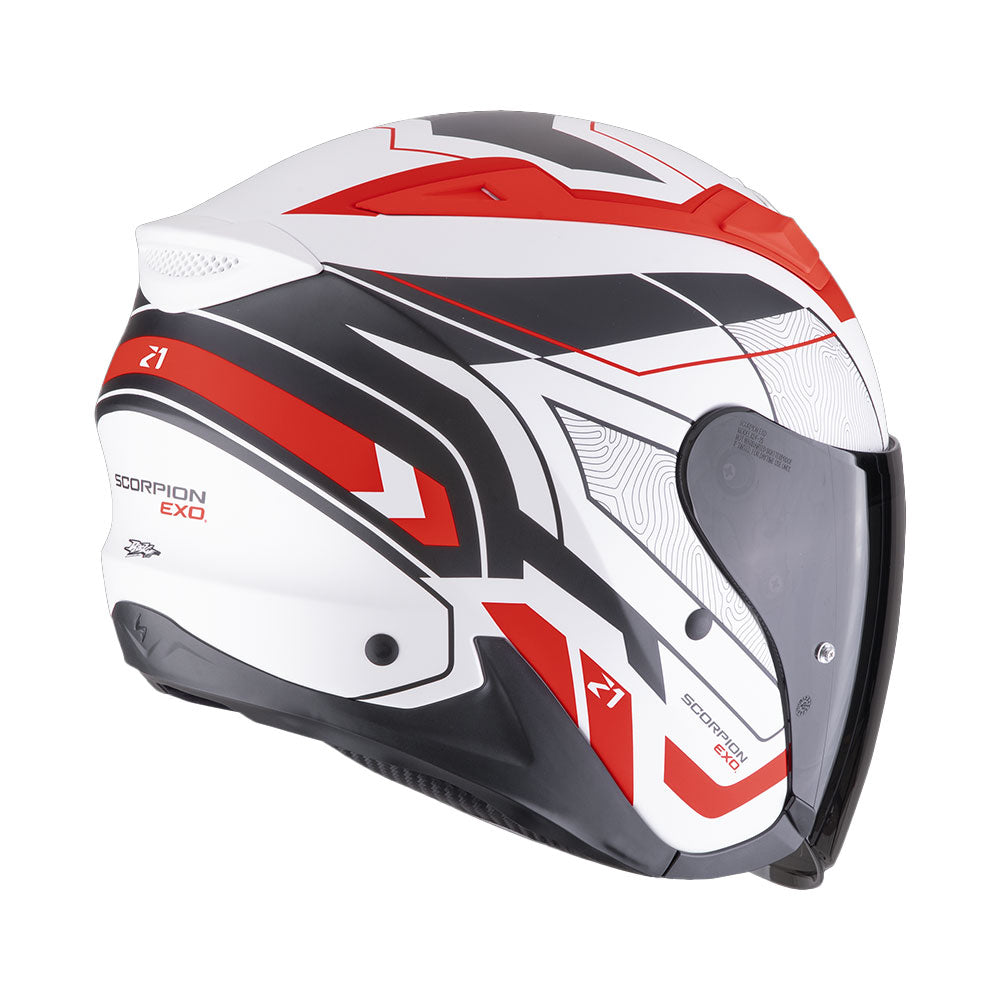 CASCO SCORPION EXO-Z1 VUE BLANCO MATE-ROJO-NEGRO