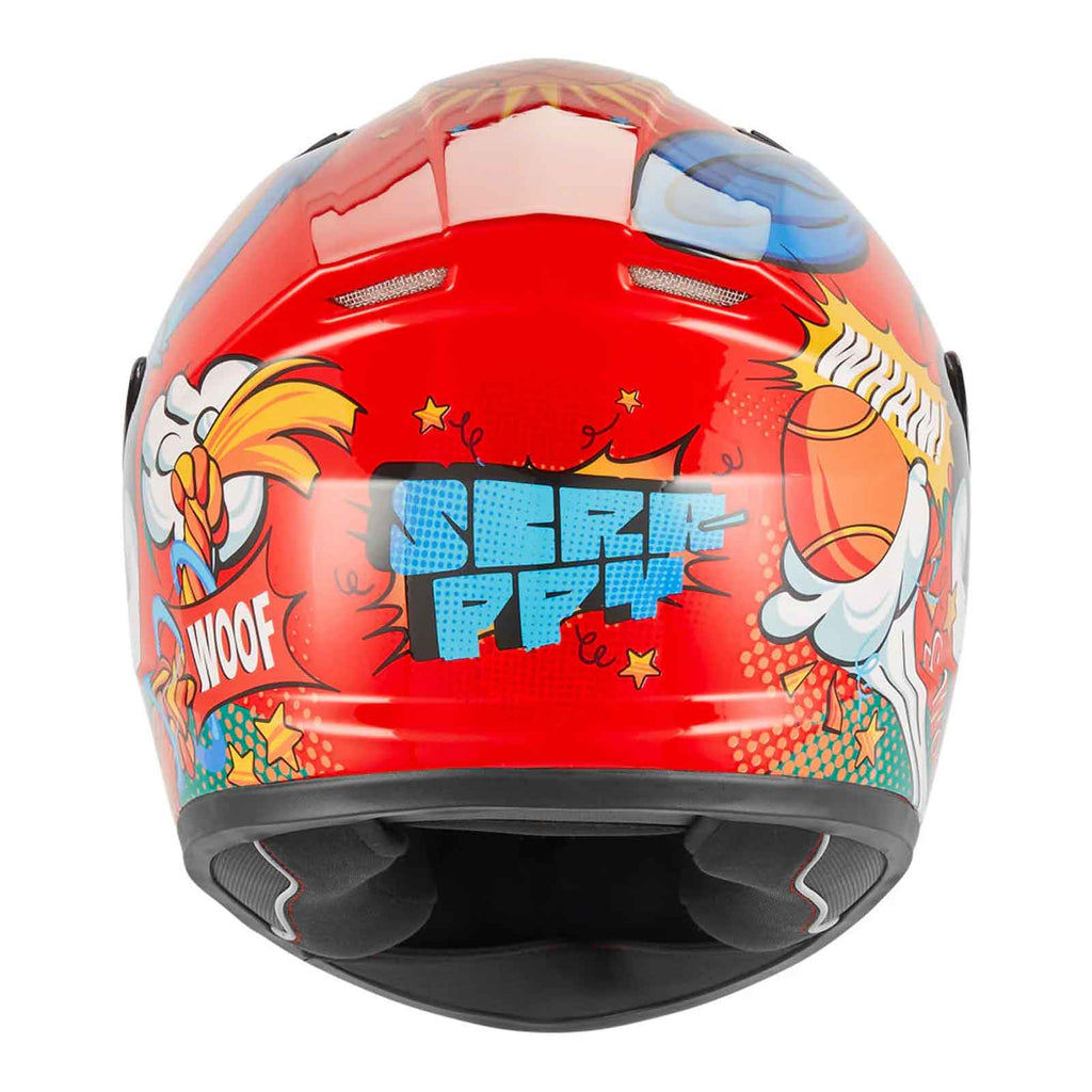 Casco integral infantil NOX N731 Scrappy, rojo brillante