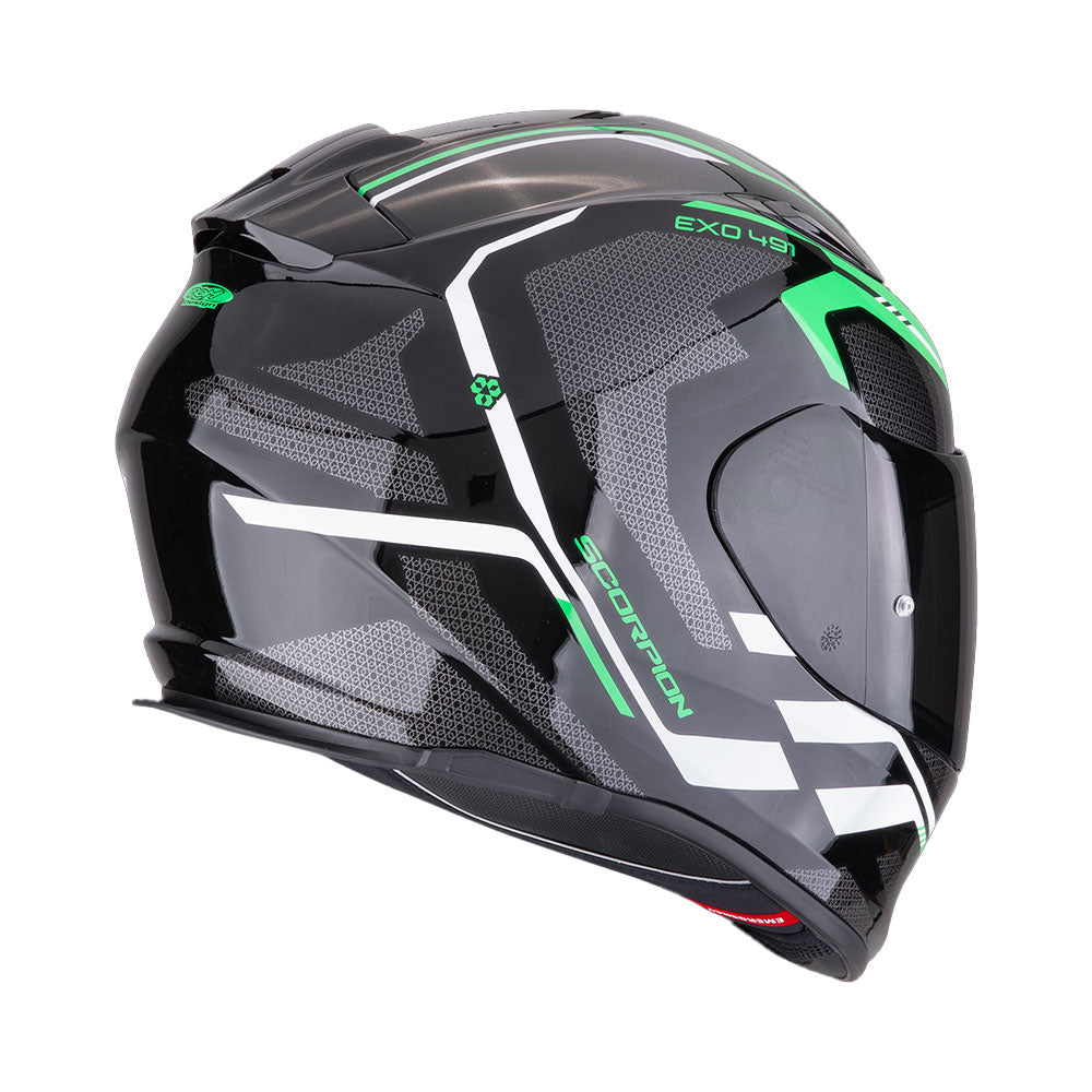 CASCO SCORPION EXO-491 KRIPTA NEGRO / VERDE