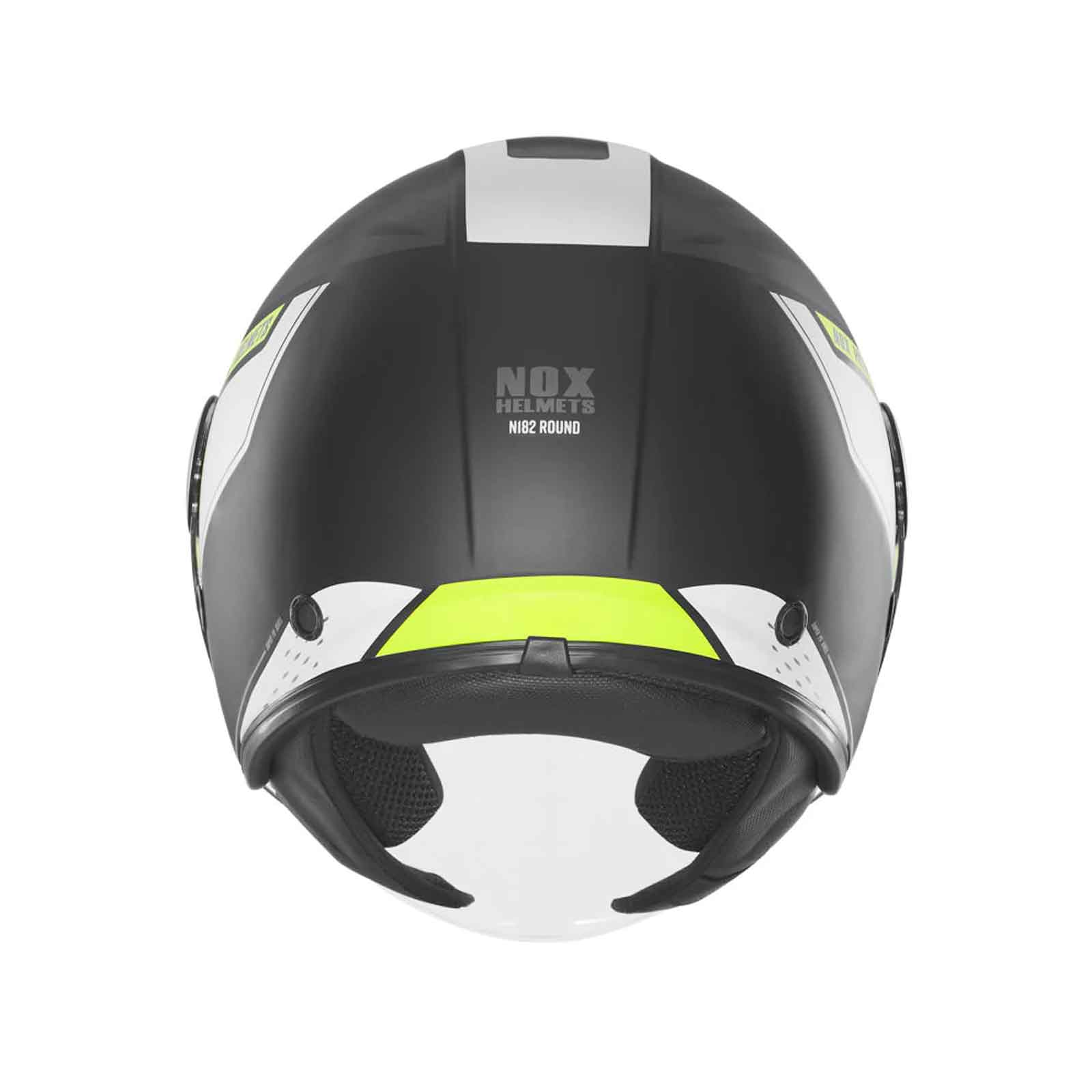 NOX N182 Casco Jet Redondo Negro Mate / Amarillo