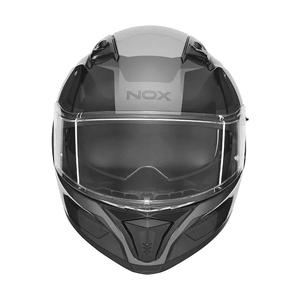 CASCO INTEGRAL NOX MENTOR N402 NEGRO PLATA