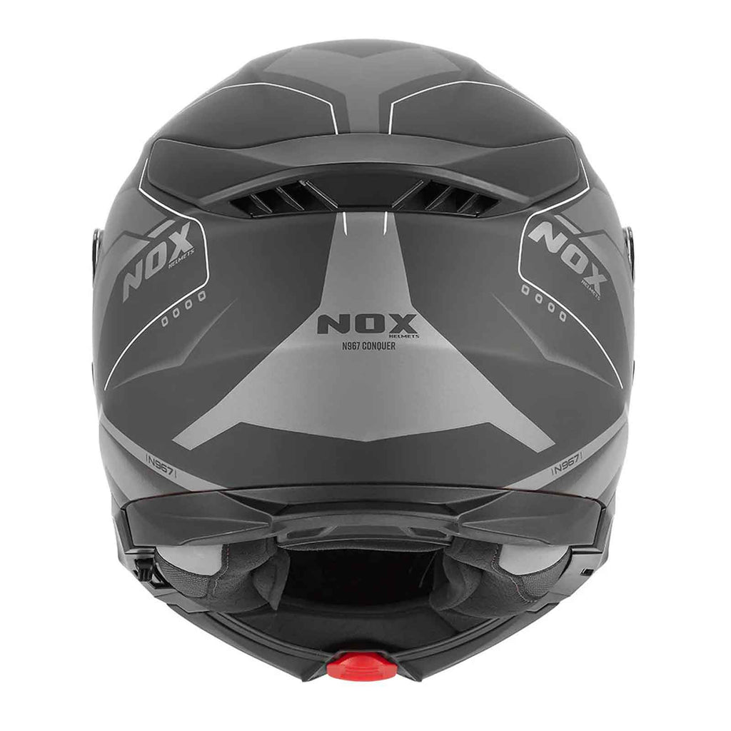 Casco Modular NOX  N967 Conquer Plateado / Negro