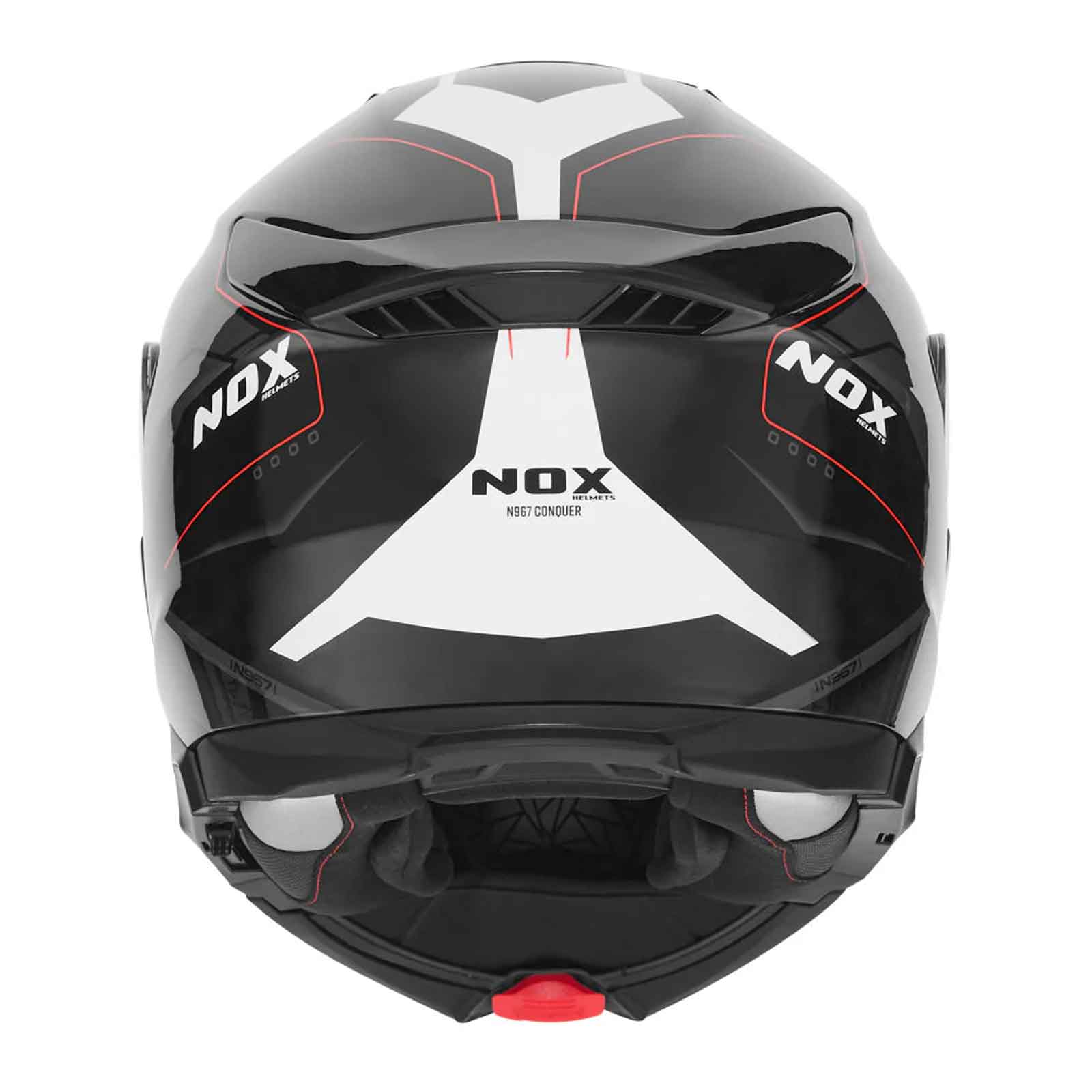 Casco Modular NOX N967 Conquer  Neg / Blanco / Rojo