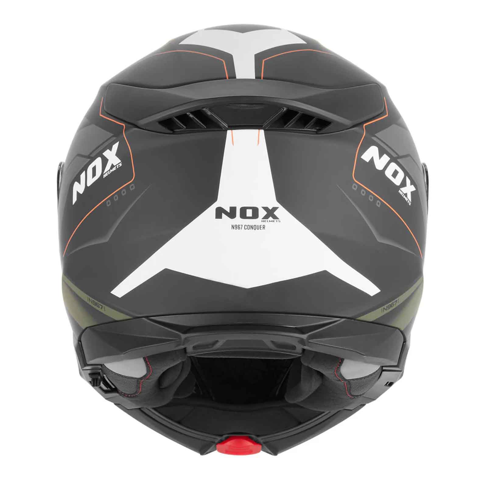 Casco Modular NOX N967 Conquer  Kaki / Naranja