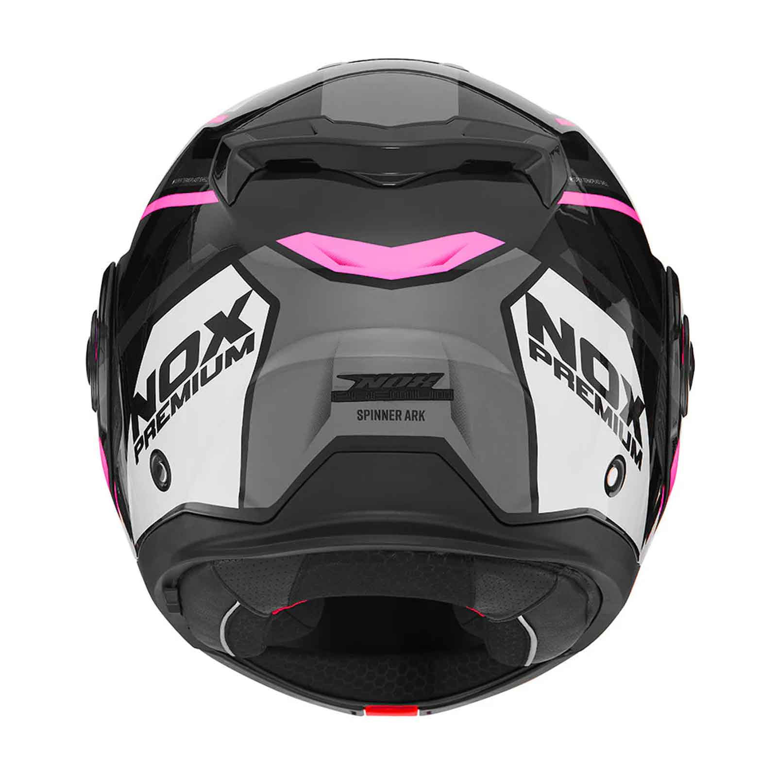NOX Casco Abatible Premium Spinner ARK Blanco / Rosa / Negro