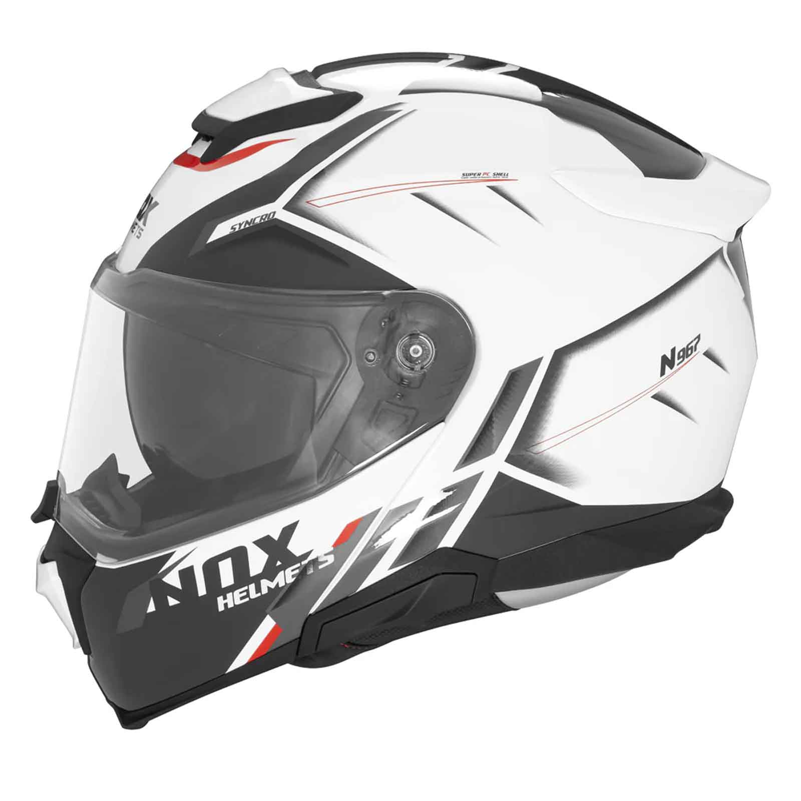 Casco Modular NOX N967 Conquer  Blaco / Negro Imagen principal del producto