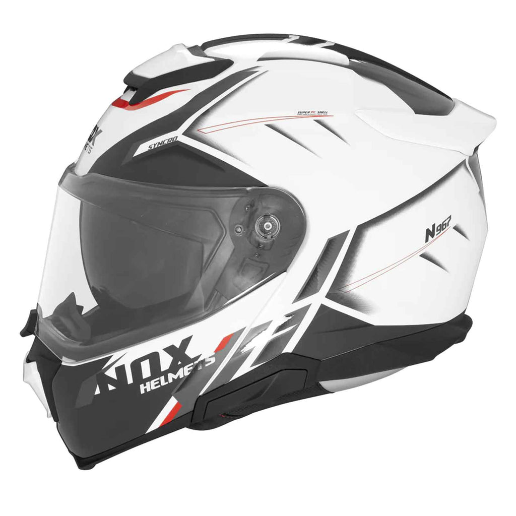 Casco Modular NOX N967 Conquer  Blaco / Negro