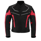 CHAQUETA DE MOTO TEXTILE MZONE VALECO NEGRO / ROJO