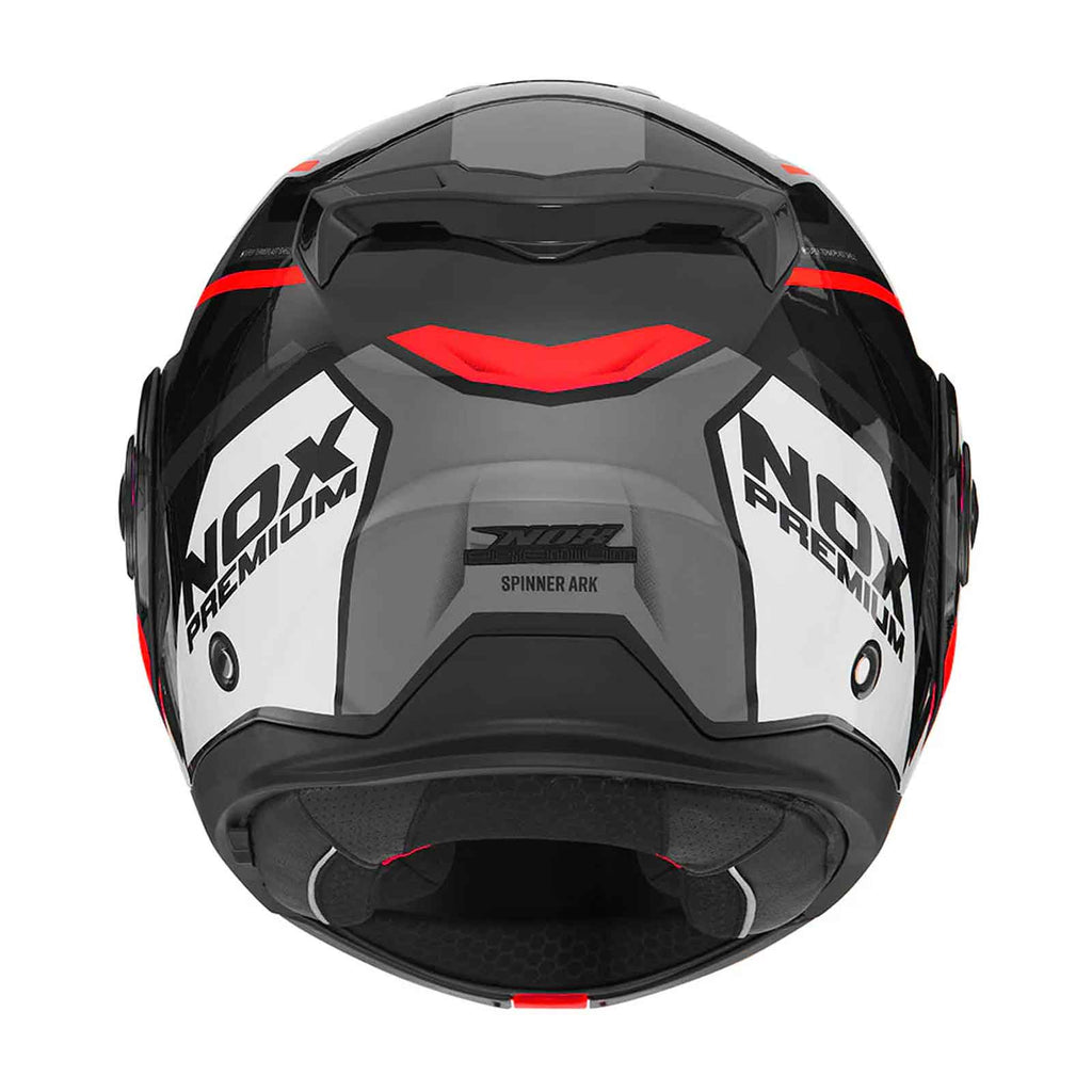 NOX Casco Abatible Premium Spinner ARK Blanco / Rojo / Negro