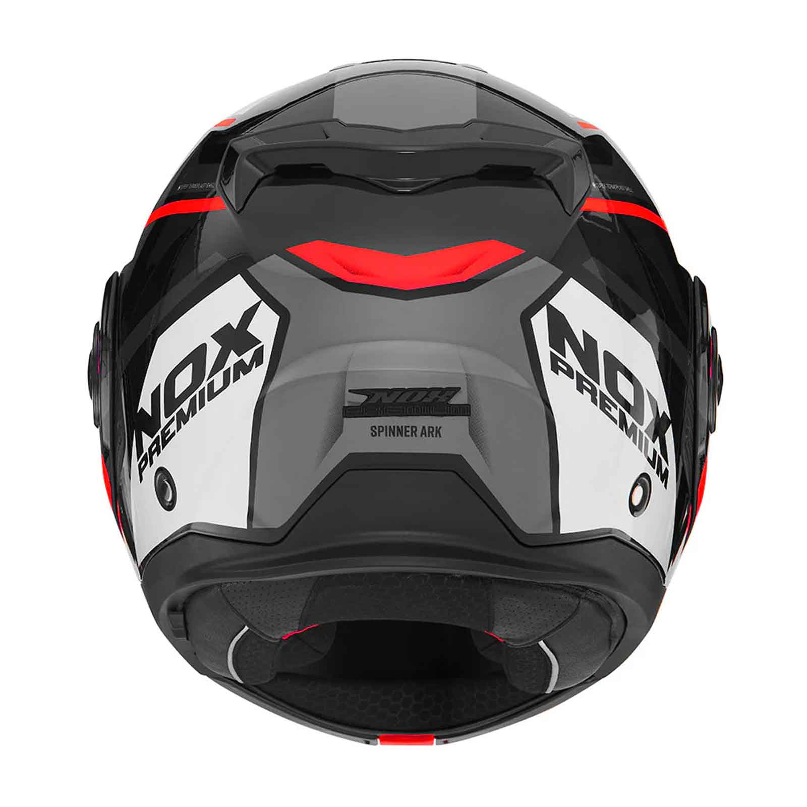 NOX Casco Abatible Premium Spinner ARK Blanco / Rojo / Negro