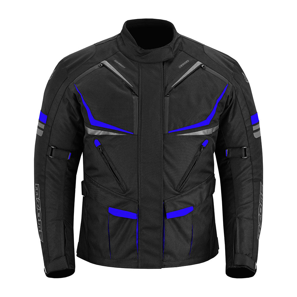 CHAQUETA DE MOTO TEXTILE MZONE NEKMA NEGRO / AZUL