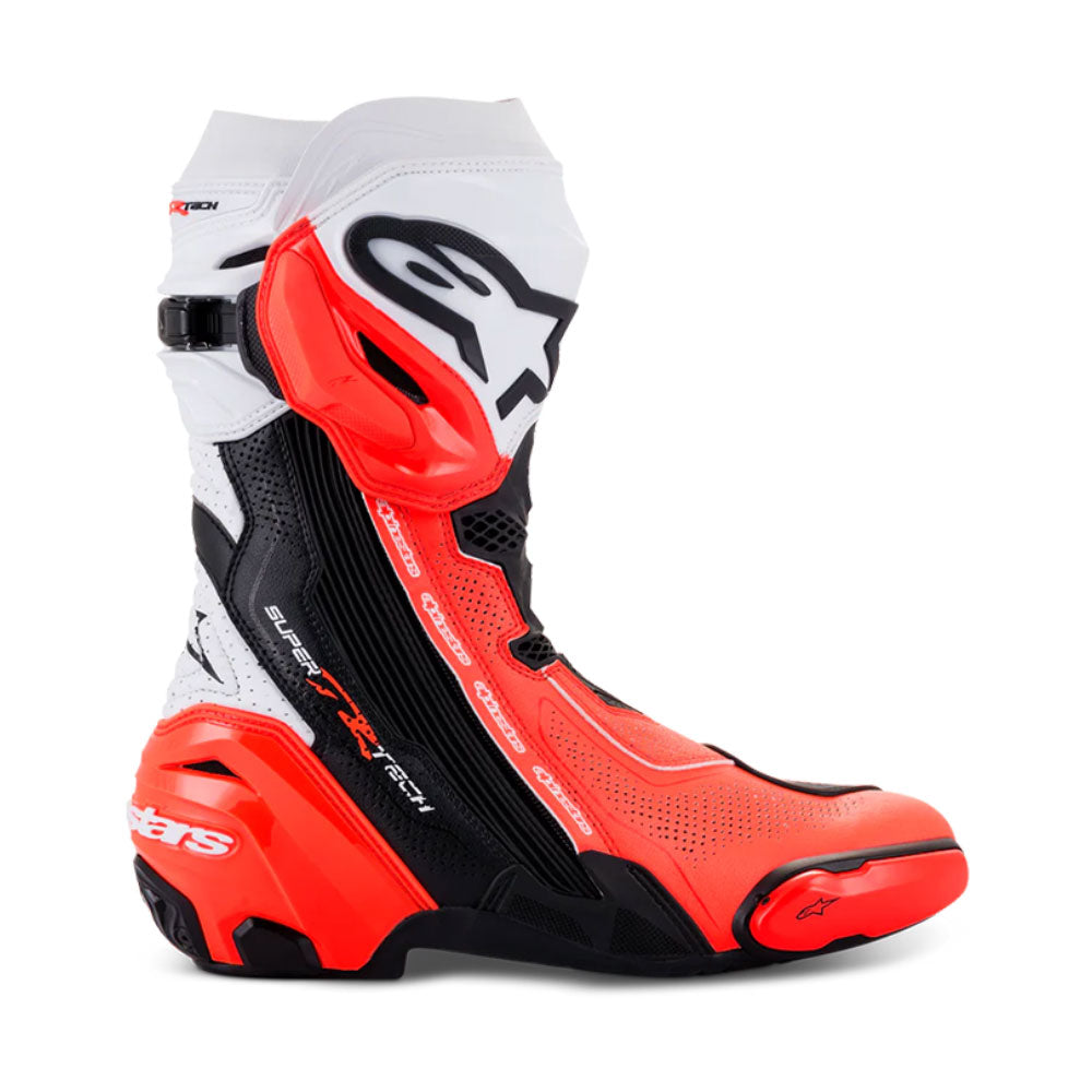 Botas Supertech R Ventiladas Negro Blanco Rojo Fluo