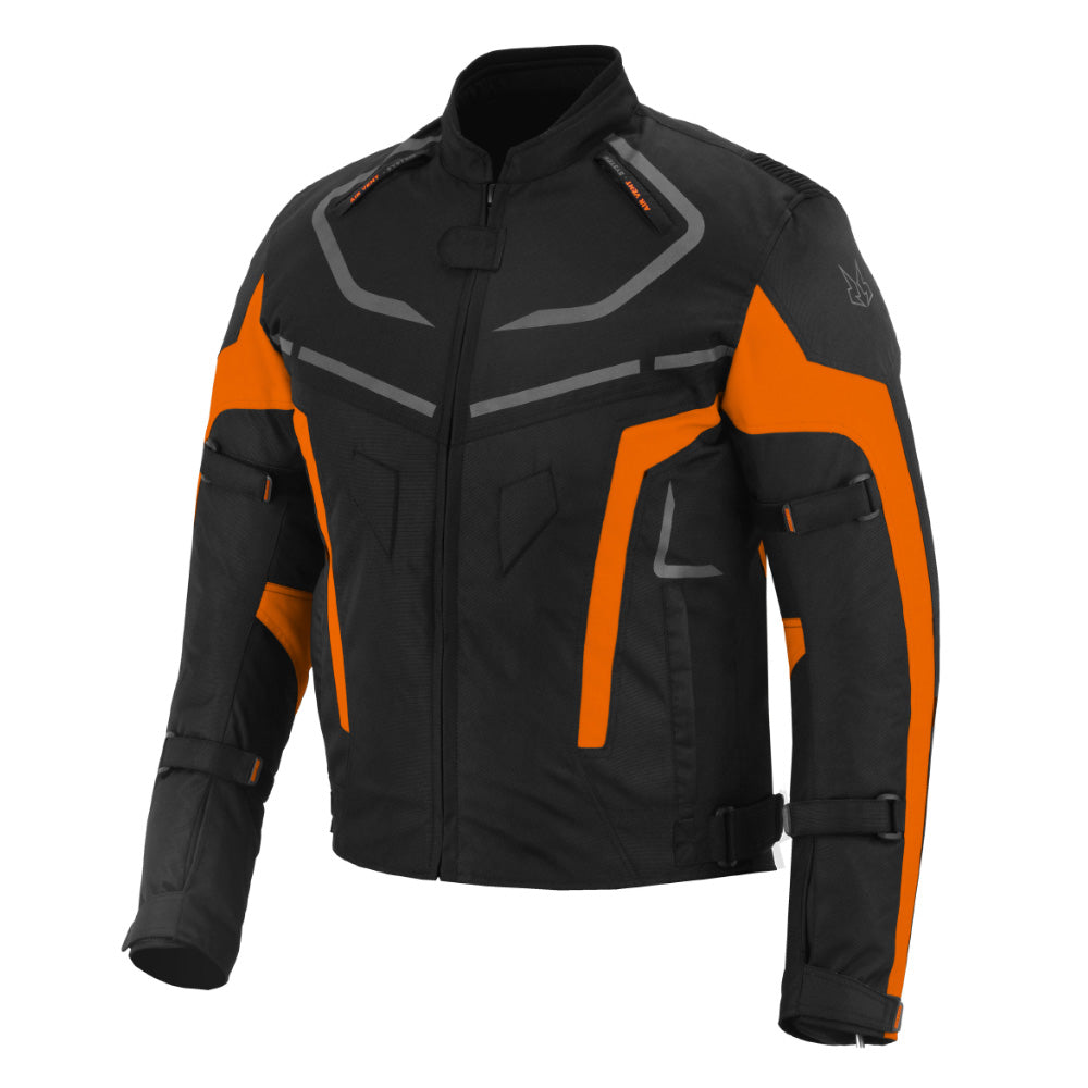 CHAQUETA DE MOTO TEXTILE MZONE VALECO NEGRO / NARANJA Imagen secundaria del producto