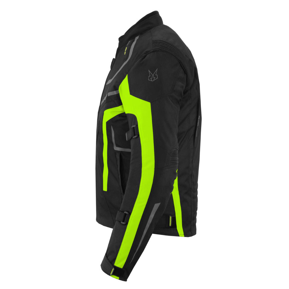 CHAQUETA DE MOTO TEXTILE MZONE VALECO NEGRO / FLOU