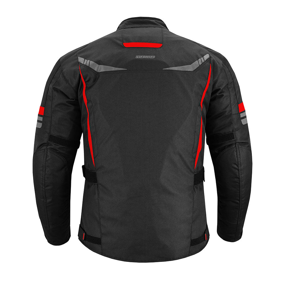 CHAQUETA DE MOTO TEXTILE MZONE NEKMA NEGRO / ROJO