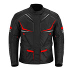 CHAQUETA DE MOTO TEXTILE MZONE NEKMA NEGRO / ROJO