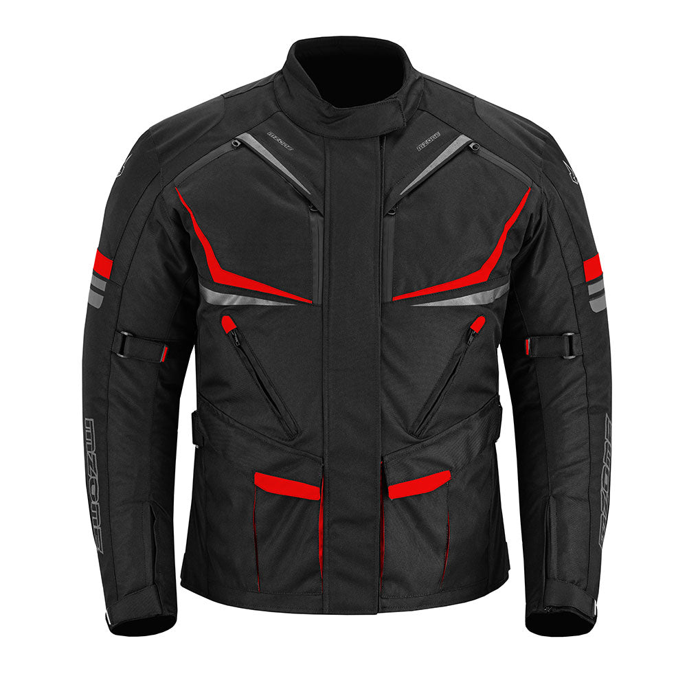 CHAQUETA DE MOTO TEXTILE MZONE NEKMA NEGRO / ROJO