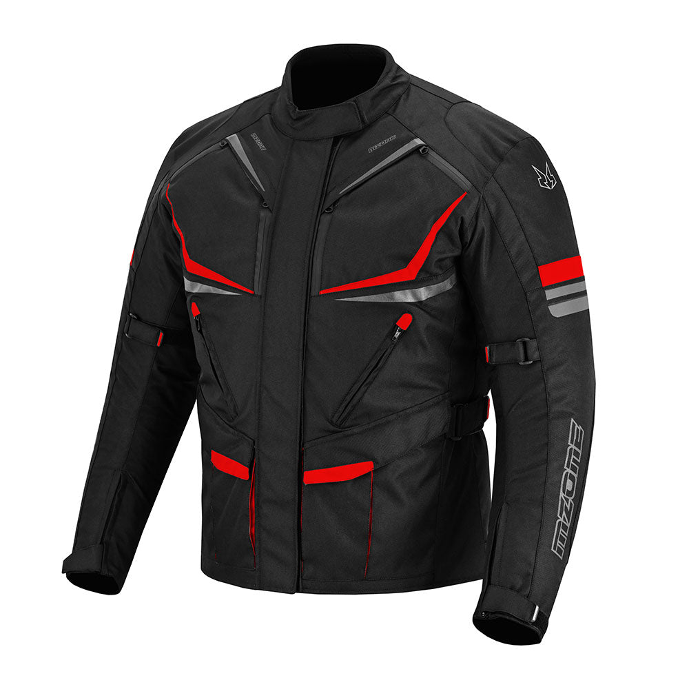 CHAQUETA DE MOTO TEXTILE MZONE NEKMA NEGRO / ROJO Imagen secundaria del producto