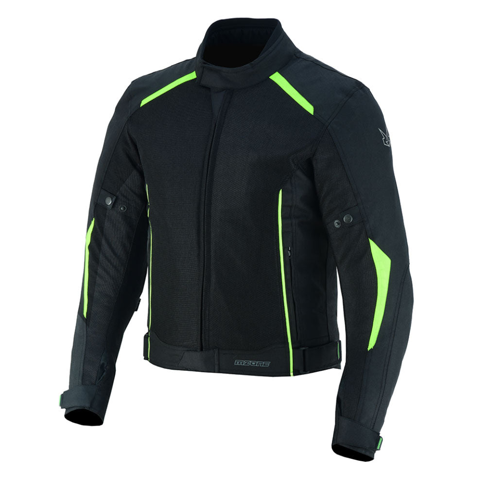 CHAQUETA DE MOTO TEXTILE MZONE ASHTON NEGRO / FlOU SUMMER